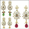 Set Of 3 Kundan Earrings - sjpjl-538c - Click here to View more details about this Product